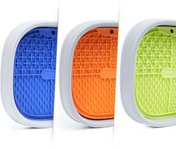 Pet Marvel Multi-functional Hard Lick Mat with Anti-slip Bottom, 8.4 x 8.4-in, Orange slide 2 of 4