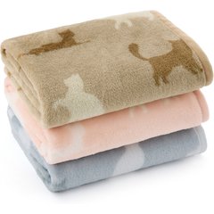 Bedsure Super Premium Fleece Cat Pattern Thin Portable Throw Dog & Cat Blanket, 3 count, X-Small: 23 x 16-in