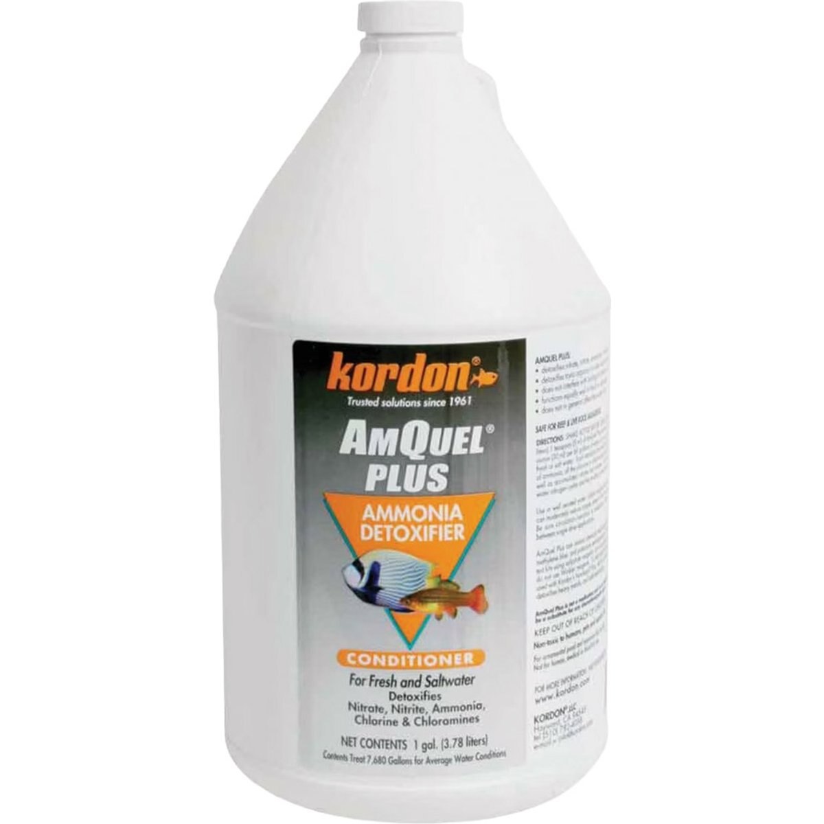 Kordon AmQuel Plus Ammonia Detoxifier Aquarium Water Conditioner, 1-gal bottle
