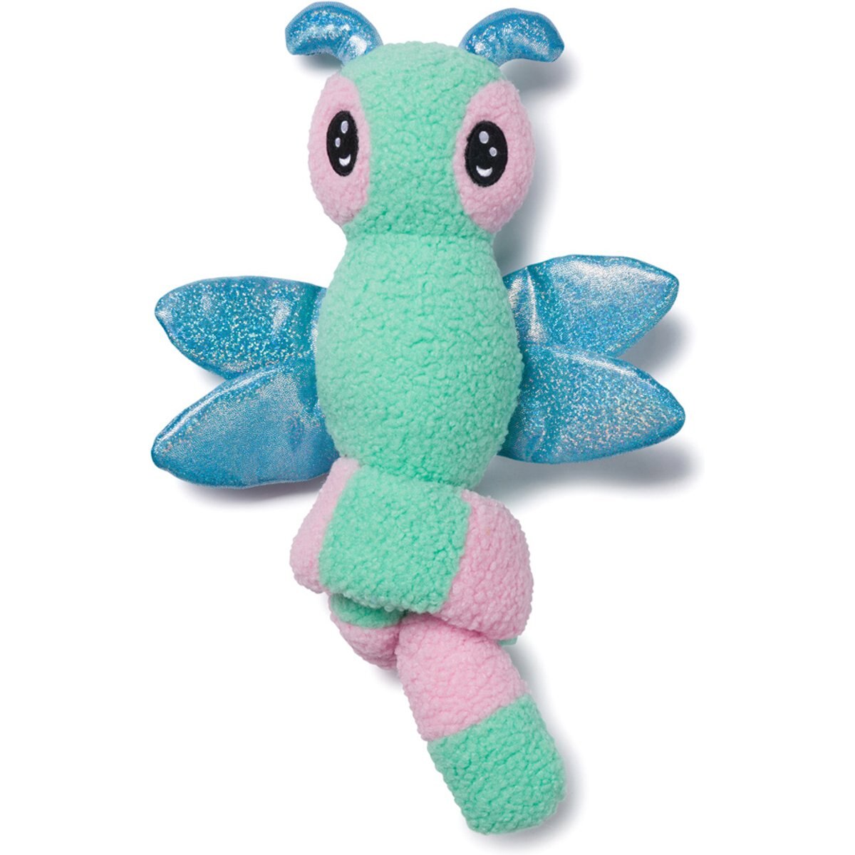 fabdog Mini Twisty Dragonfly Squeaky Plush Dog Toy, Multicolor