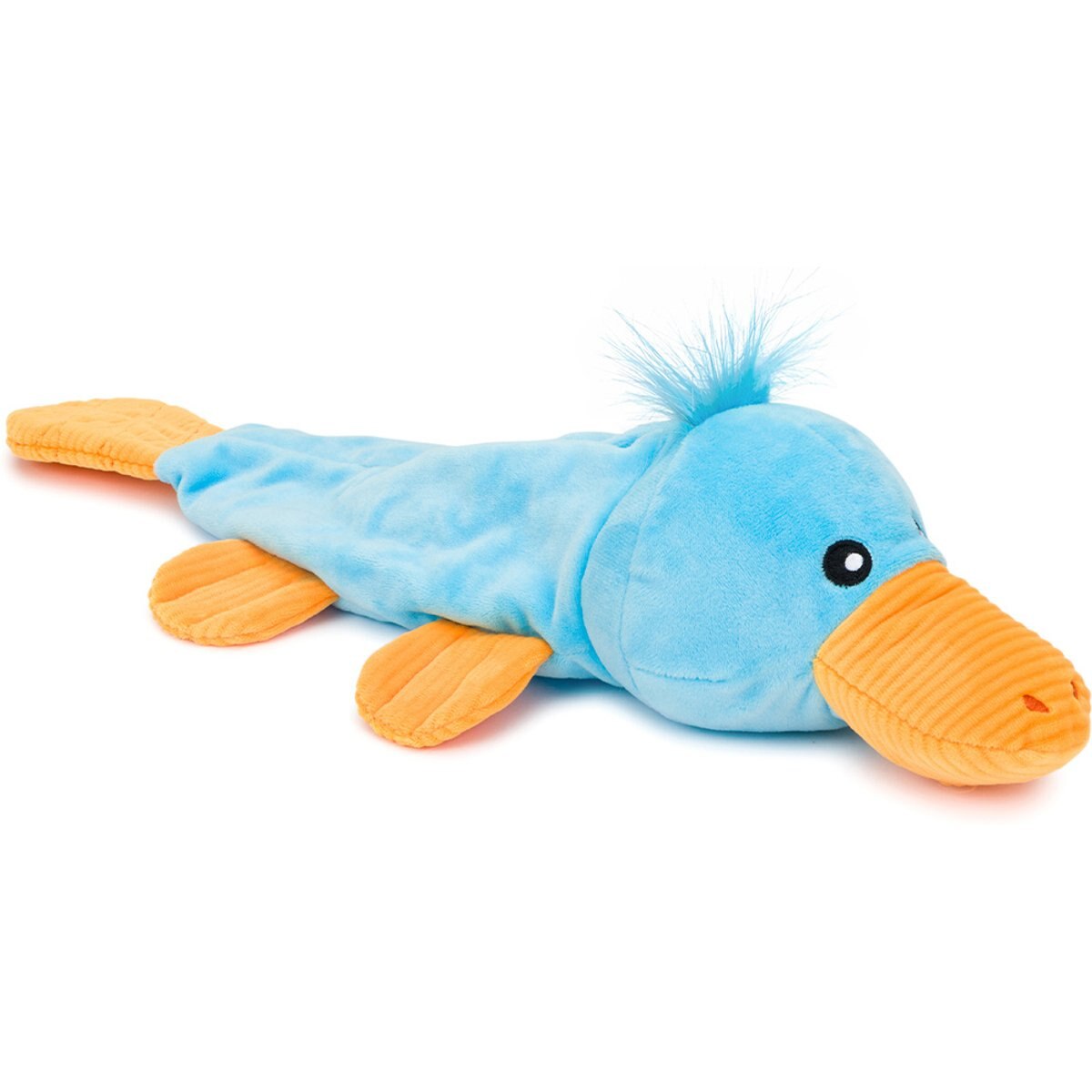 fabdog Flingy Platypus Squeaky Plush Dog Toy, Blue
