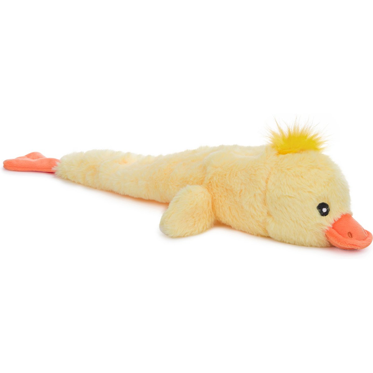 fabdog Flingy Duck Squeaky Plush Dog Toy, Yellow