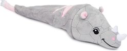 fabdog Flingy Rhino Squeaky Plush Dog Toy, Grey