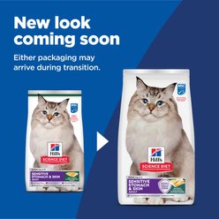 Hill's Science Diet Sensitive Stomach & Sensitive Skin Pollock Meal & Barley Recipe Adult Dry Cat Food, 6-lb bag slide 2 of 9
