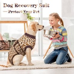 Kuoser Protective Leopard Dog Recovery Suit, Brown, X-Large slide 2 of 7