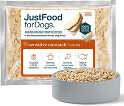 JustFoodForDogs Sensitive Stomachs Recipe Frozen Human-Grade Fresh Dog Food, 18-oz pouch, case of 7