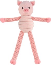 Linzy Toys Pullipop Pals Pig Squeaky Plush Dog Toy, Pink, 26-in