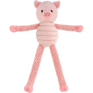 Linzy Toys Pullipop Pals Pig Squeaky Plush Dog Toy, Pink, 26-in