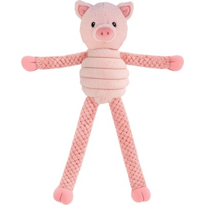 Linzy Toys Linzy Toys Pullipop Pals Pig Squeaky Plush Dog Toy, Pink, 26-in