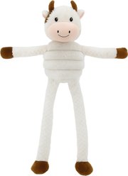 Linzy Toys Pullipop Pals Cow Squeaky Plush Dog Toy, White, 26-in