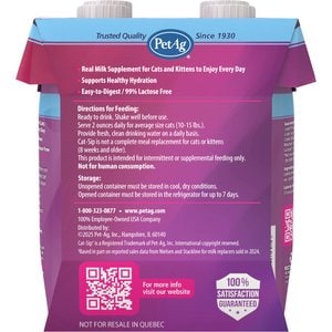 PetAg Cat-Sip Liquid Real Milk Hydration Supplement for Cats, 8-oz can, 4 count