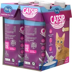 PetAg Cat-Sip Liquid Real Milk Hydration Supplement for Cats, 8-oz can, 4 count