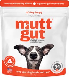 Mutt Gut Organic 3 in 1 Pre, Pro & Postbiotic Supplement Powder Probiotics for Dogs, 60-g bag