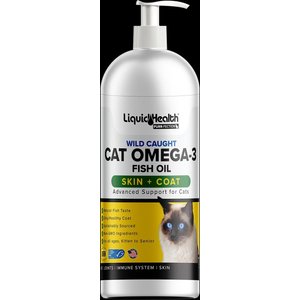 Liquid Health Pets Wild Caught OMEGA-3 Fish Oil Liquid Skin & Coat Supplement for Cats, 8-fl oz bottle