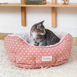 Fringe Studio Ditsy Block Dark Blush Round Cuddler Dog Bed, Small slide 2 of 3