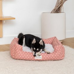 Fringe Studio Ditsy Block Dark Blush Rectangular Cuddler Dog Bed, Small slide 2 of 2