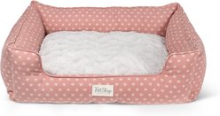 Fringe Studio Ditsy Block Dark Blush Rectangular Cuddler Dog Bed, Medium