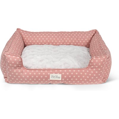 Fringe Studio Fringe Studio Ditsy Block Dark Blush Rectangular Cuddler Dog Bed, Medium