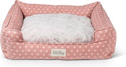 Fringe Studio Ditsy Block Dark Blush Rectangular Cuddler Dog Bed, Small