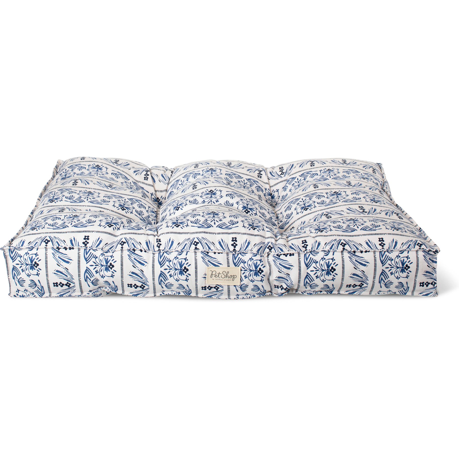 Fringe Studio Indigo Vine Tufted Pillow Dog Bed, Large