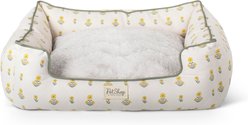 Fringe Studio Block Print Marigold Rectangular Cuddler Dog Bed, Medium
