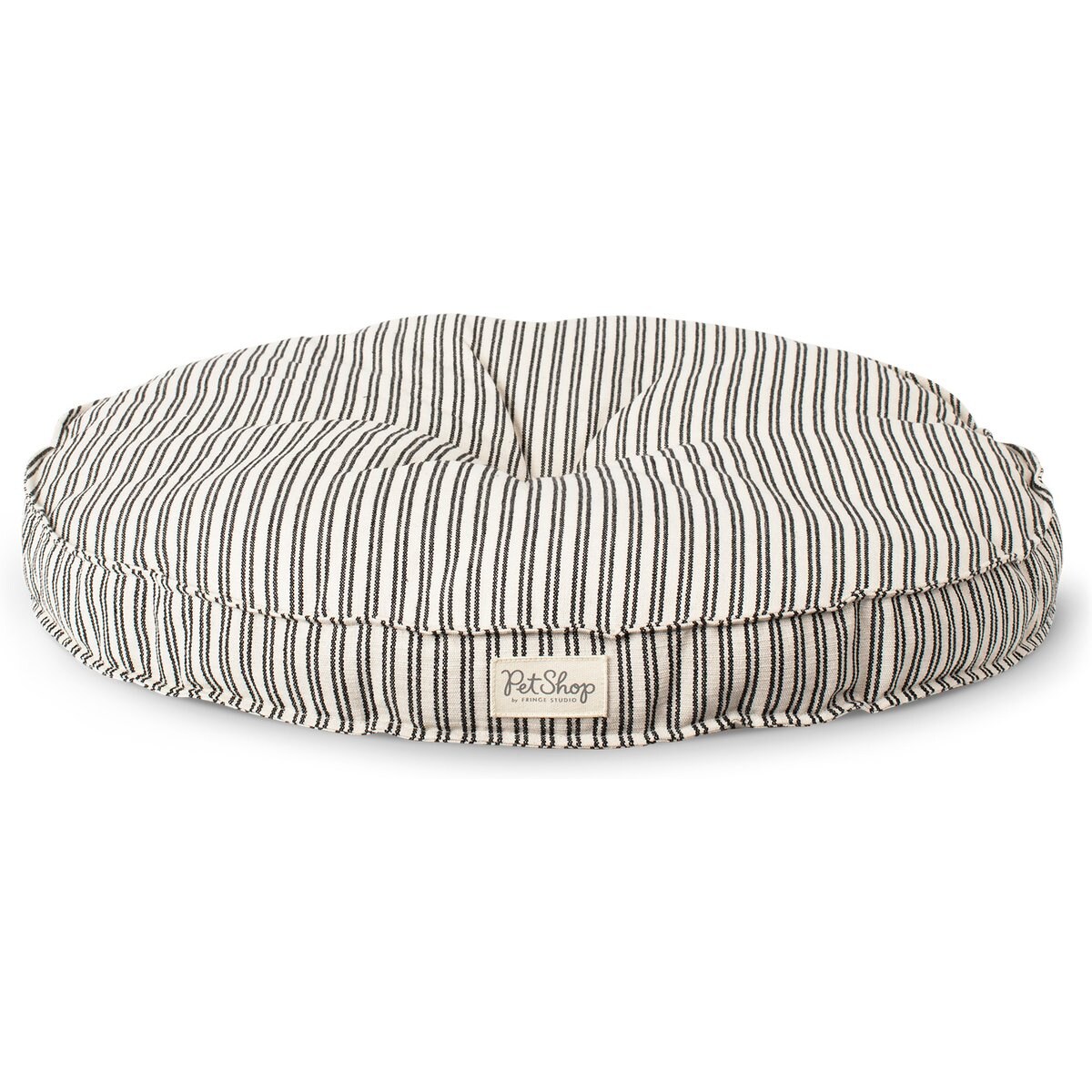 Fringe Studio Yarn Dye Stripe Round Tufted Dog Bed, Medium