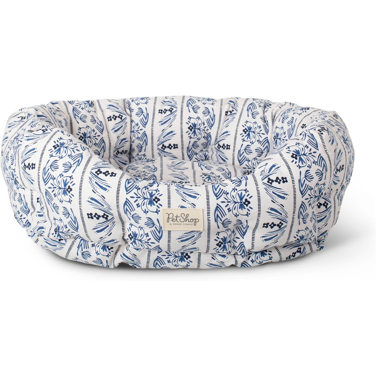 Fringe Studio Indigo Vine Round Cuddler Dog Bed, Medium