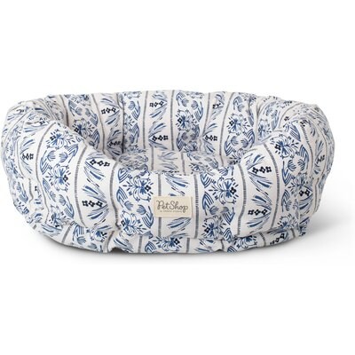 Fringe Studio Fringe Studio Indigo Vine Round Cuddler Dog Bed, Medium