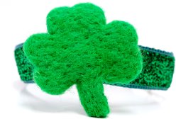 Mimi Green Shamrock Personalized Collar Accessory Dog ID Tag, Dark Green, Medium