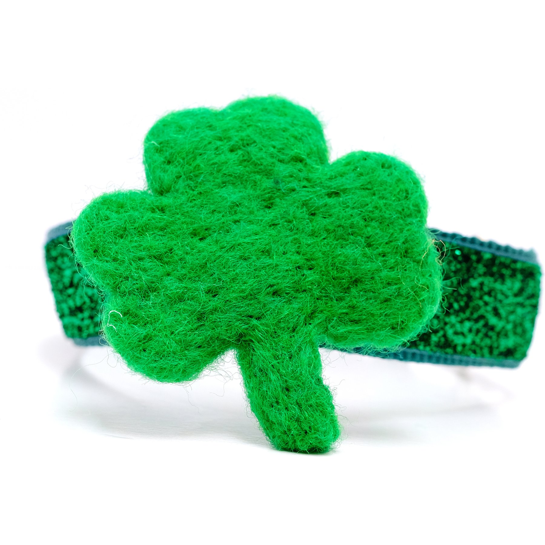 Mimi Green Shamrock Personalized Collar Accessory Dog ID Tag, Dark Green, Small