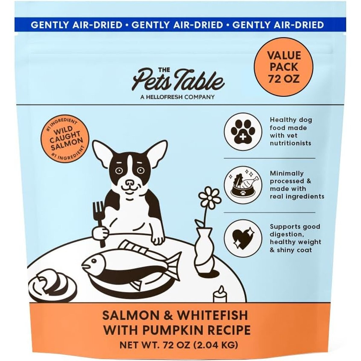 The Pets Table Salmon & Whitefish with Pumpkin Grain-Free Air-Dried Dog Food, 72-oz bag