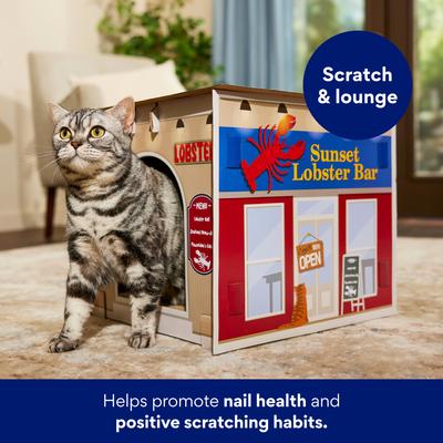 Show full view: Frisco Coastal Lobster Restaurant Cardboard Cat House with Catnip slide 3 of 7