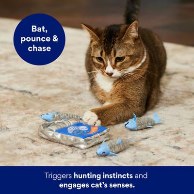 Show full view: Frisco Coastal Sardine Interactive Plush Cat Toy with Silvervine & Catnip, 4 count slide 5 of 8