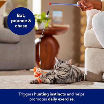 Show full view: Frisco Coastal Critter Interchangeable Teaser Wand Cat Toy with Silvervine & Catnip slide 4 of 7