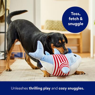 Show full view: Frisco Coastal Shark Jumbo Squeaky Plush Dog Toy, X-Large slide 4 of 8