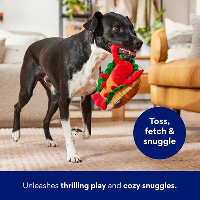 Show full view: Frisco Coastal Lobster Roll Plush Squeaky Dog Toy, Medium/Large slide 4 of 8