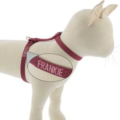 LupinePet Personalized ECO Recycled H-Style Cat Harness, Berry, Large: 12 to 20-in chest