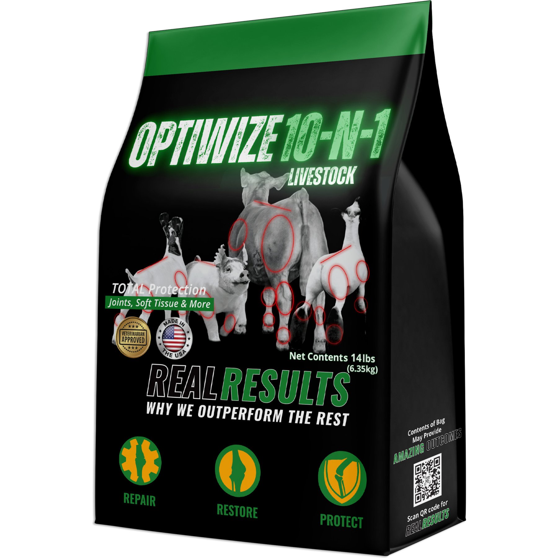 OptiWize Collagen +Plus Livestock Powder Farm Animal Joint Supplement, 14-lb bag