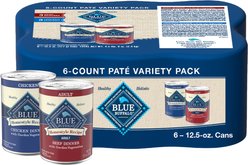 Blue Buffalo Homestyle Recipe Chicken & Beef Wet Dog Food, 12.5-oz can, case of 6