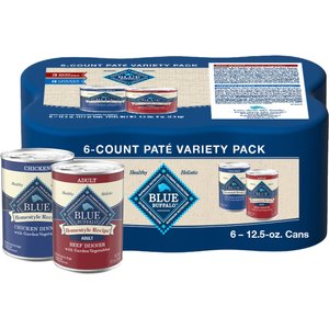 Blue Buffalo Homestyle Recipe Chicken & Beef Wet Dog Food, 12.5-oz can, case of 6