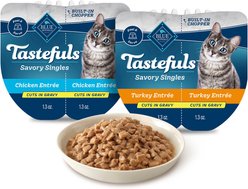 Blue Buffalo Tastefuls Savory Singles Chicken & Turkey Variety Pack in Gravy Wet Cat Food, 2.6-oz cup, 24 count