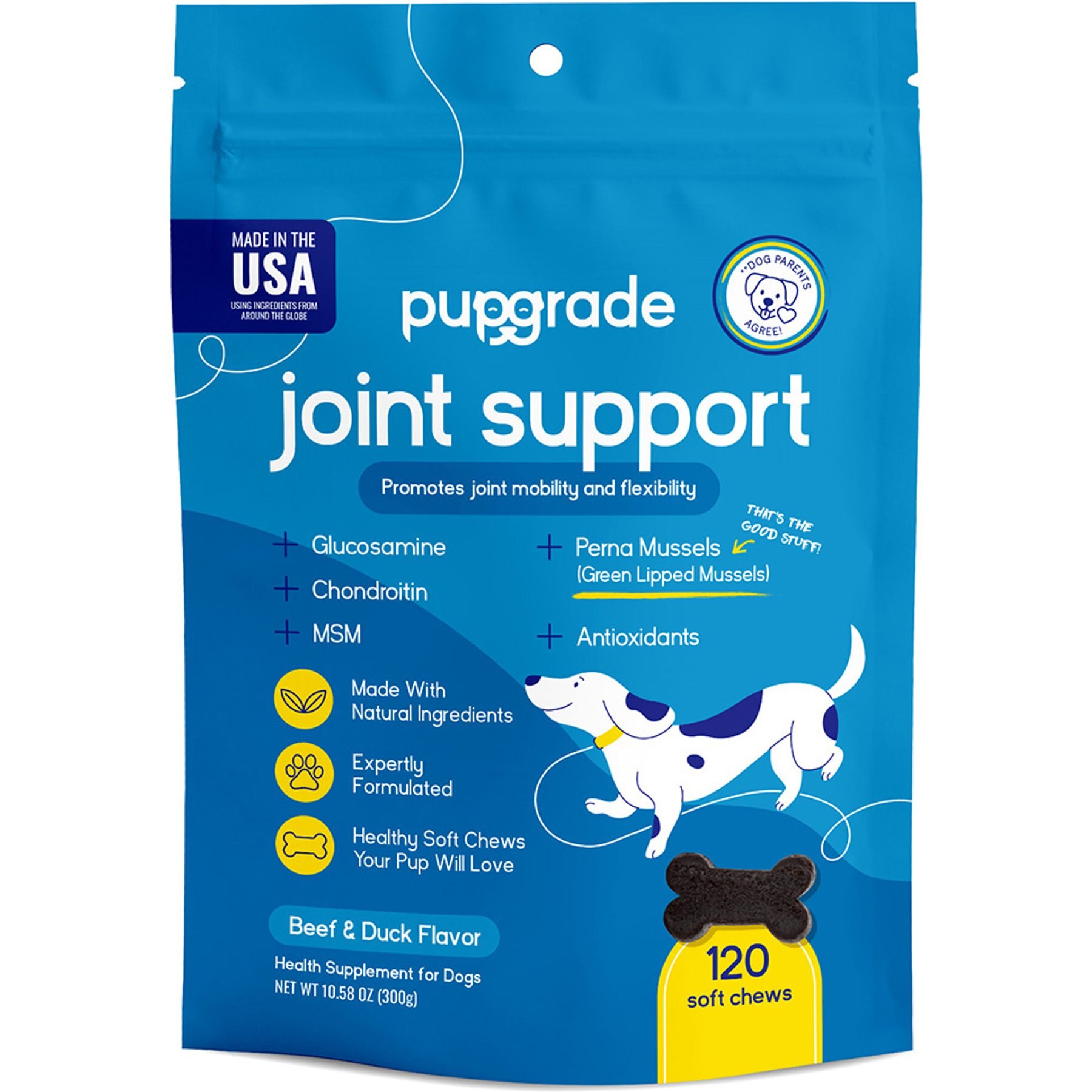 PupGrade Joint Support Beef Flavored Supplement for Dogs, 120 count