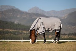 LeMieux Kudos Gladiator Mesh Horse Fly Rug, Grey, 57-in
