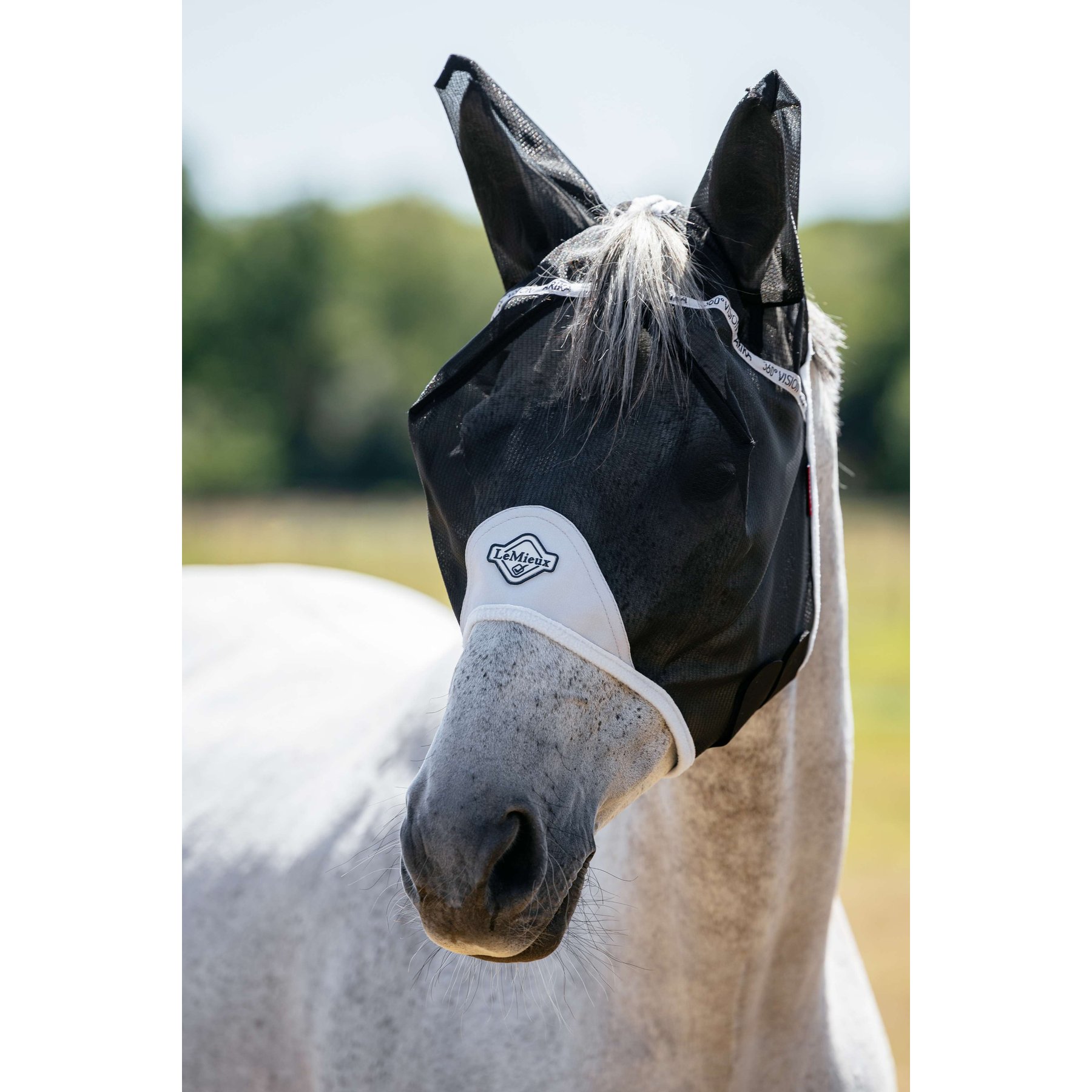 LeMieux 360 Vision Horse Half Fly Mask, Grey, X-Small