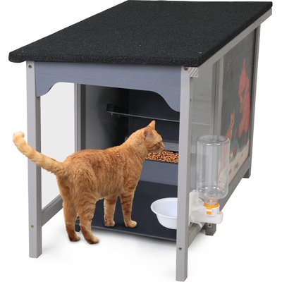 Coziwow Coziwow All-Weather Outdoor Cat Feeder, Grey, 11-l