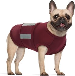 Kuoser Adjustable Thunderstorm Fireworks Travel & Separation Relief Calming Anxiety Vest for Dogs, Bordeaux, X-Large: 21.6 to 25.5-in neck