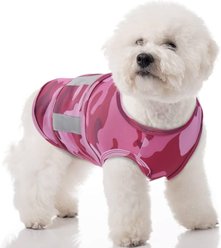 Kuoser Adjustable Thunderstorm Fireworks Travel & Separation Relief Calming Anxiety Vest for Dogs, Camouflage, Medium: 14.9 to 18.1-in neck