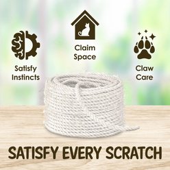 Vila Sisal Twine Cat Tree Tower & Scratching Post Replacement Rope, White, 0.3-in x 33-ft slide 2 of 4