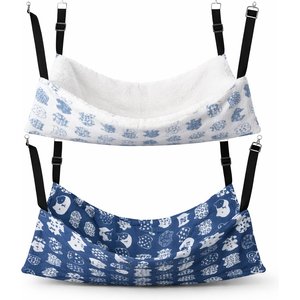 Vila Reversible Hanging Hammock Bed Cage Accessory for Cats & Small Animals, Assorted, Medium, 2 count