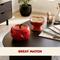 Show in main carousel: Happy & Polly Sculpted Apple Non-Skid Ceramic Cat Water Fountain & Bowl Set, 50-oz, Red slide 6 of 9